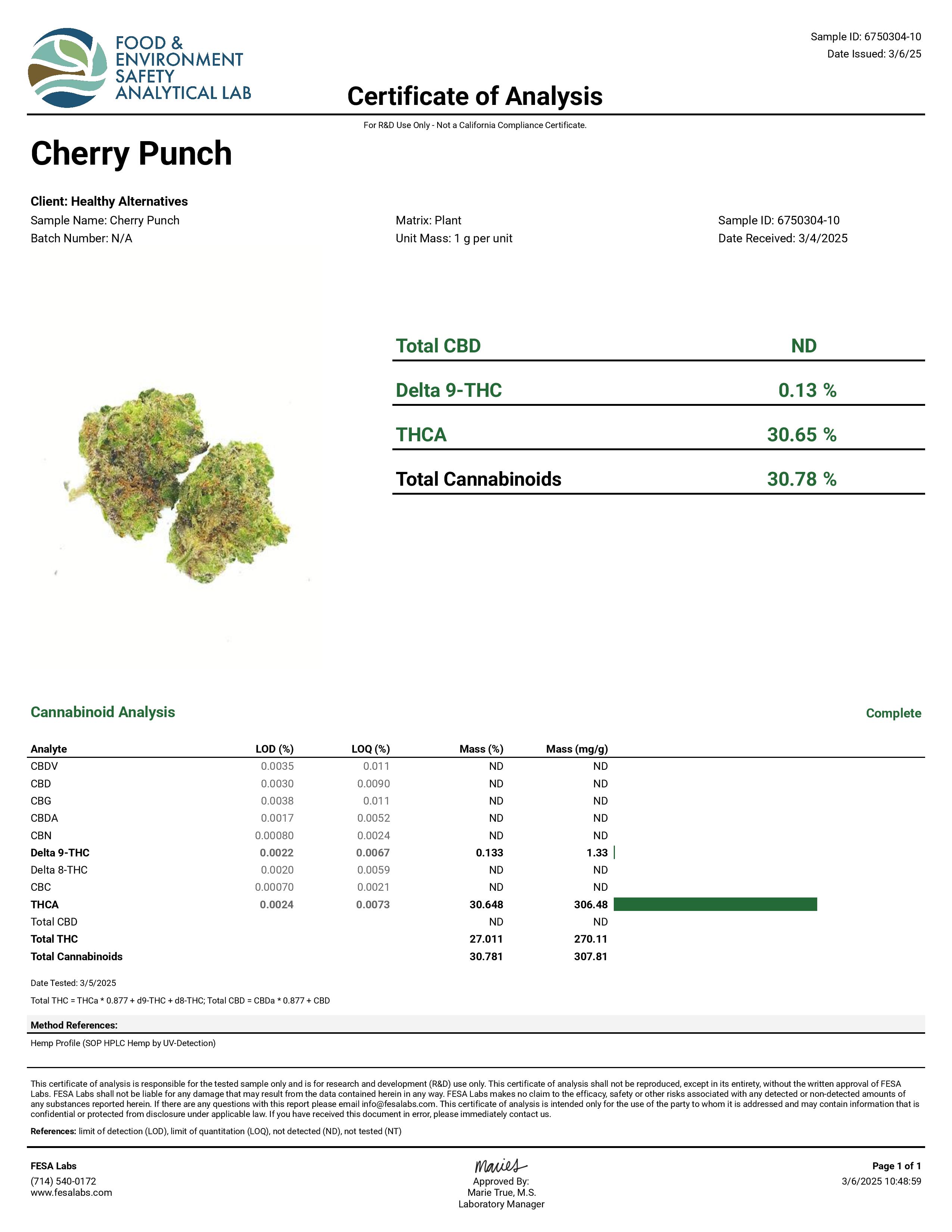 THCa Buds & Flower -Light Dep - Cherry Punch 7G — photo 3