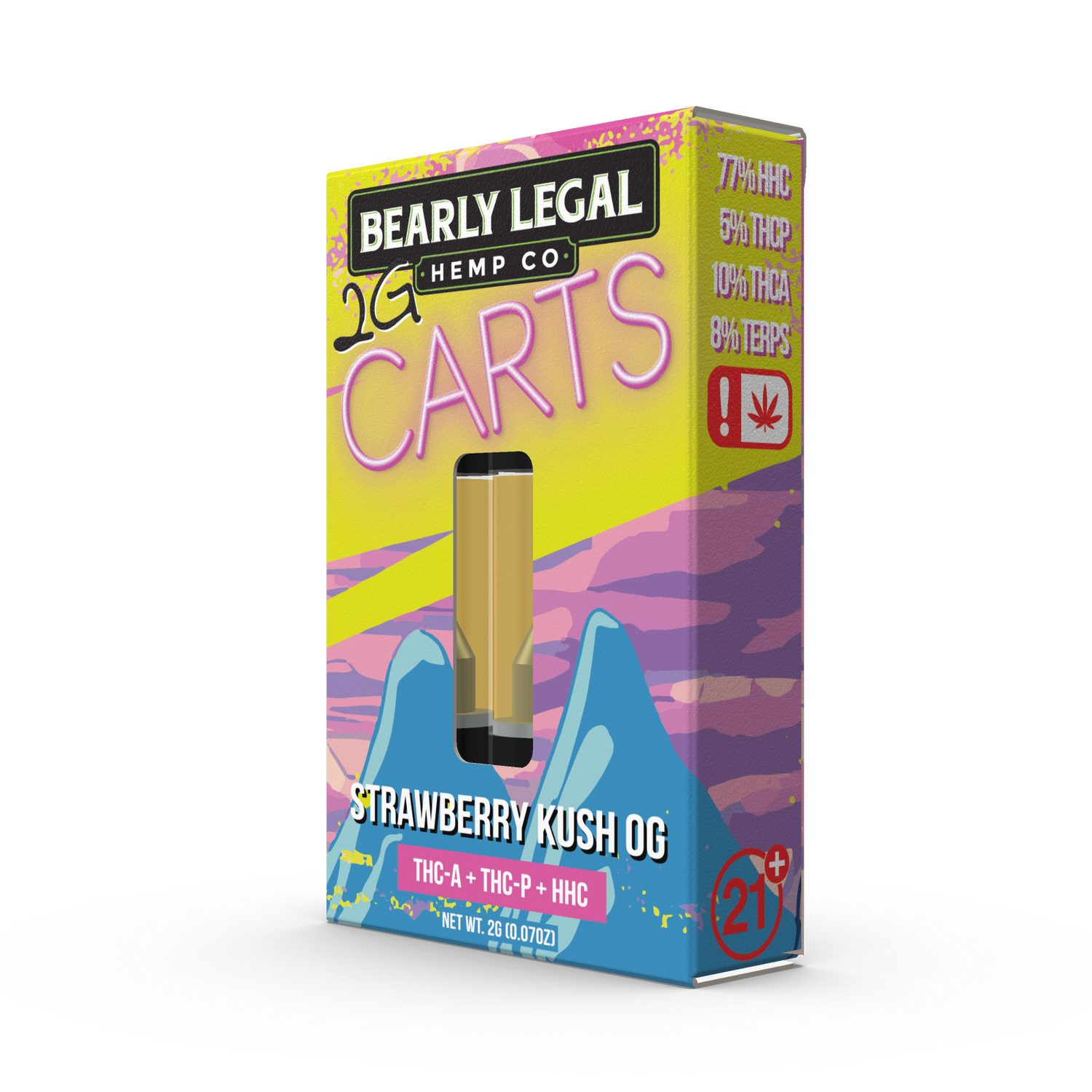 Bearly Legal 2g THCa/THCp/HHC Carts - Strawberry Kush OG — photo 4