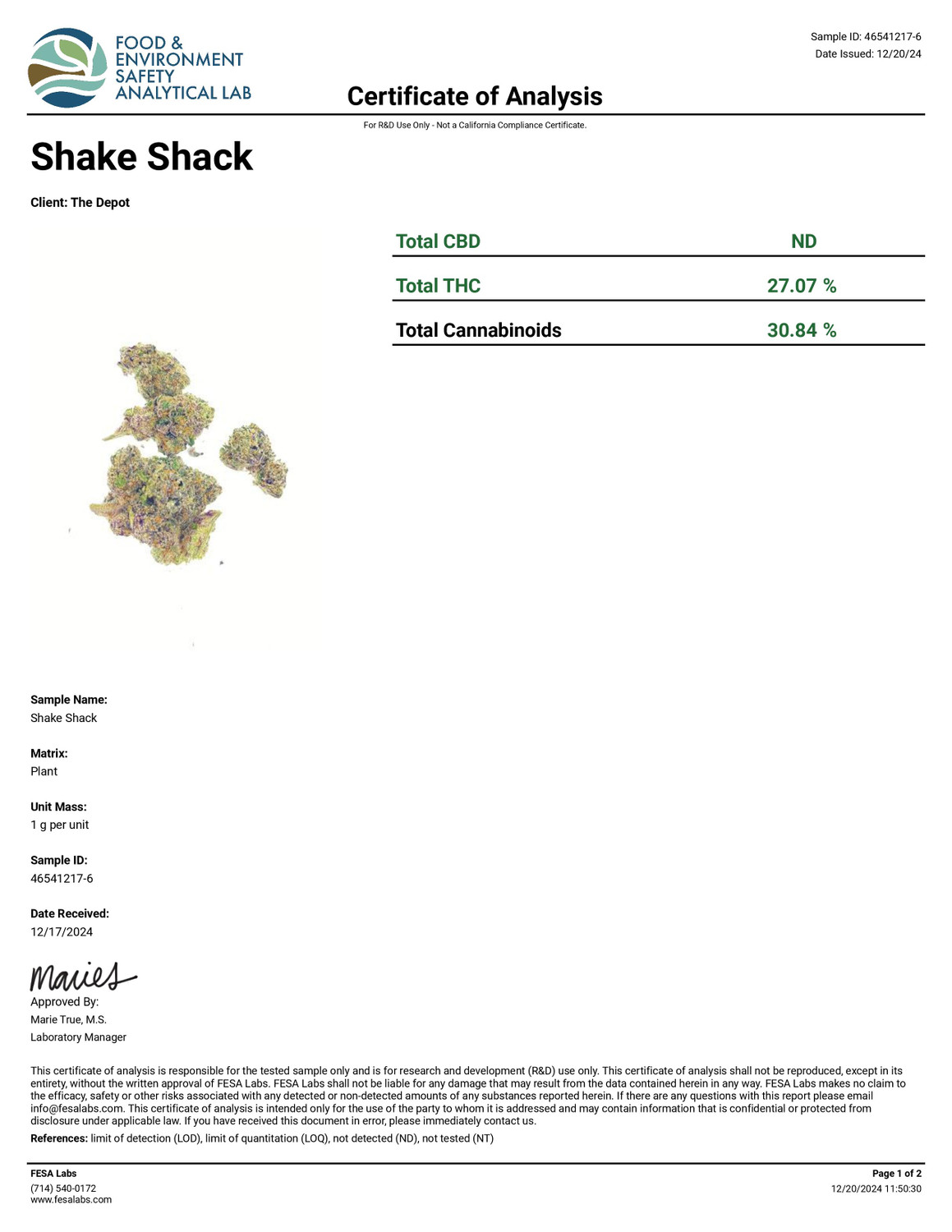 THCa Buds & Flower -Light Dep -Shake Shack 7G — photo 3