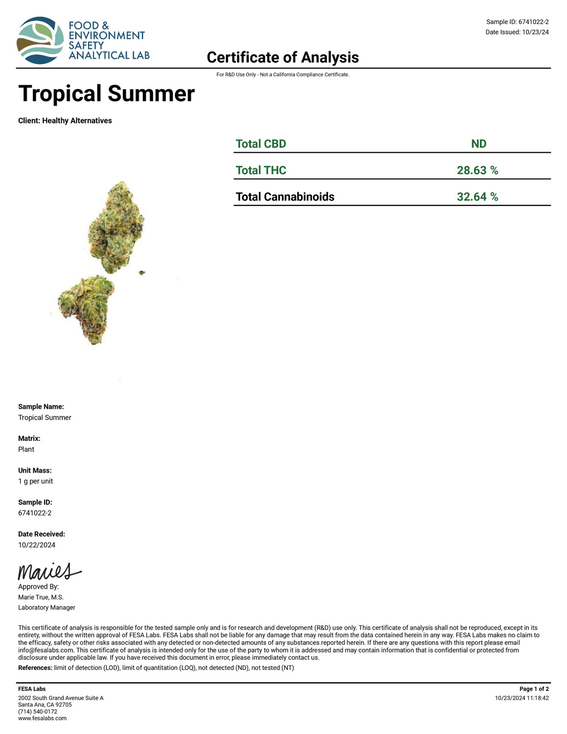 THCa Buds & Flower -Light Dep - Trop Summer 7G — photo 3