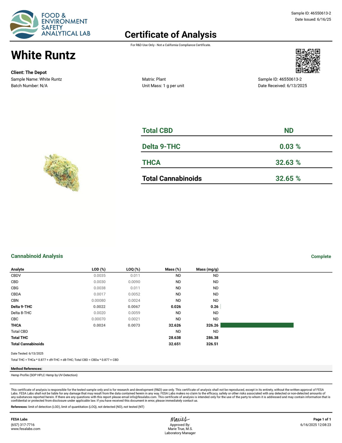 THCa Buds & Flower -Light Dep -White Runtz 7G — photo 3