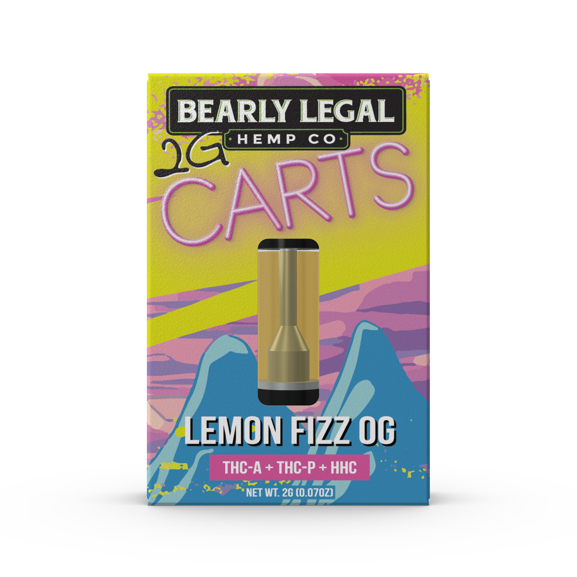 Bearly Legal 2g THCa/THCp/HHC Carts - Lemon Fizz OG