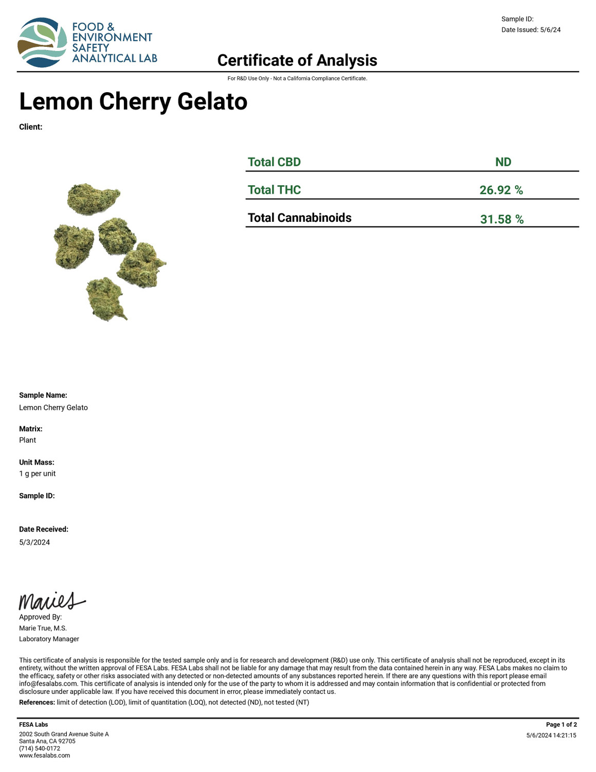 Super Exotic Preroll - Lemon Cherry Gelato - 31.58% — photo 4